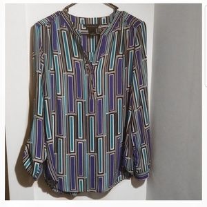 Investments printed blouse size small